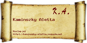 Kaminszky Aletta névjegykártya